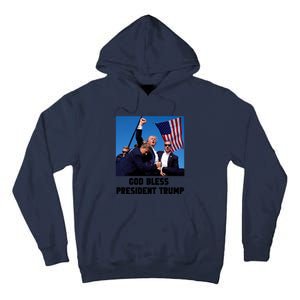 God Bless President Trump Donald Trump 2024 Tall Hoodie