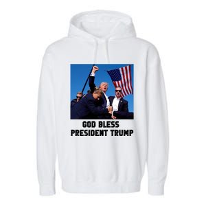 God Bless President Trump Donald Trump 2024 Garment-Dyed Fleece Hoodie