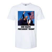 God Bless President Trump Donald Trump 2024 Softstyle CVC T-Shirt