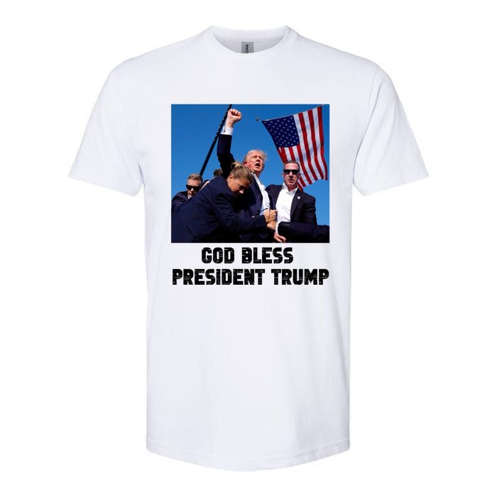 God Bless President Trump Donald Trump 2024 Softstyle CVC T-Shirt