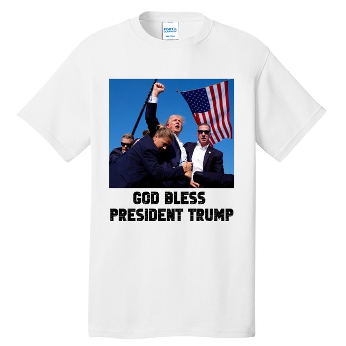 God Bless President Trump Donald Trump 2024 Tall T-Shirt