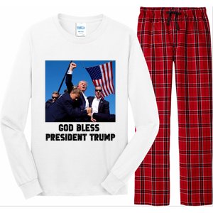 God Bless President Trump Donald Trump 2024 Long Sleeve Pajama Set