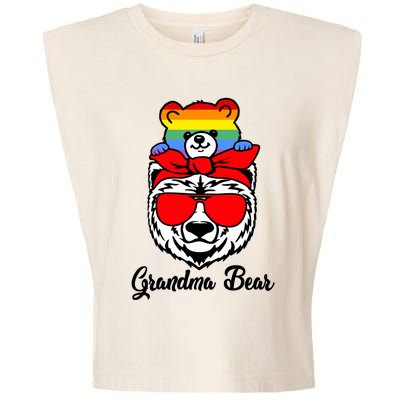 Grandma Bear Proud Grandma Flag Lgbt Pride Mothers Day Gift Garment-Dyed Women's Muscle Tee