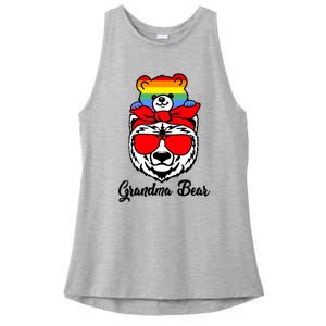 Grandma Bear Proud Grandma Flag Lgbt Pride Mothers Day Gift Ladies PosiCharge Tri-Blend Wicking Tank