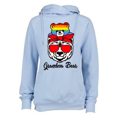 Grandma Bear Proud Grandma Flag Lgbt Pride Mothers Day Gift Womens Funnel Neck Pullover Hood