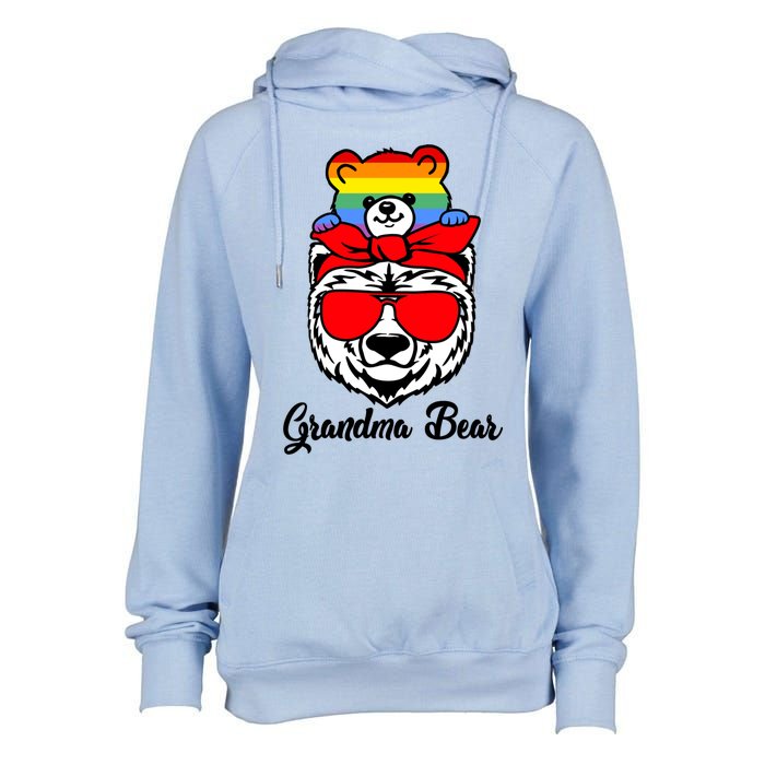 Grandma Bear Proud Grandma Flag Lgbt Pride Mothers Day Gift Womens Funnel Neck Pullover Hood