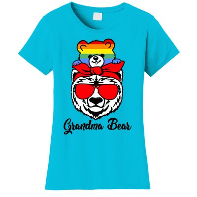 Grandma Bear Proud Grandma Flag Lgbt Pride Mothers Day Gift Women's T-Shirt