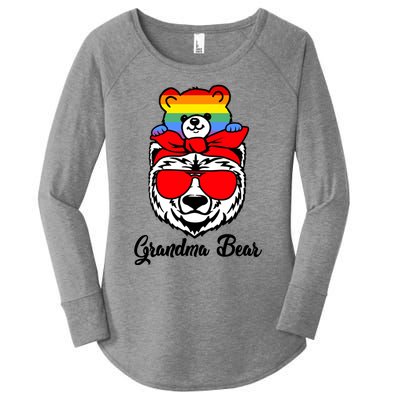 Grandma Bear Proud Grandma Flag Lgbt Pride Mothers Day Gift Women's Perfect Tri Tunic Long Sleeve Shirt