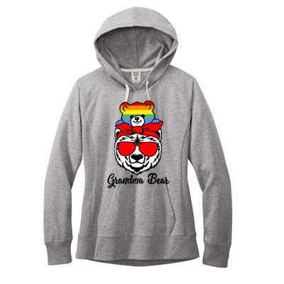 Grandma Bear Proud Grandma Flag Lgbt Pride Mothers Day Gift Women's Fleece Hoodie