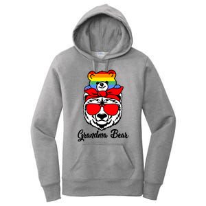 Grandma Bear Proud Grandma Flag Lgbt Pride Mothers Day Gift Women's Pullover Hoodie