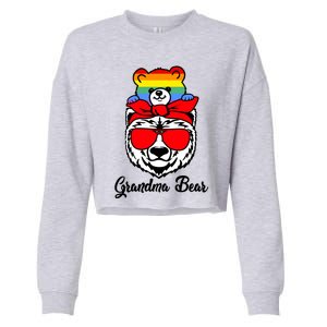 Grandma Bear Proud Grandma Flag Lgbt Pride Mothers Day Gift Cropped Pullover Crew