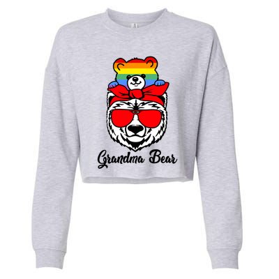 Grandma Bear Proud Grandma Flag Lgbt Pride Mothers Day Gift Cropped Pullover Crew