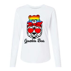 Grandma Bear Proud Grandma Flag Lgbt Pride Mothers Day Gift Womens Cotton Relaxed Long Sleeve T-Shirt