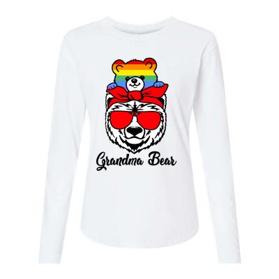 Grandma Bear Proud Grandma Flag Lgbt Pride Mothers Day Gift Womens Cotton Relaxed Long Sleeve T-Shirt