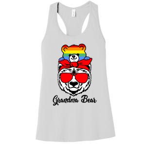 Grandma Bear Proud Grandma Flag Lgbt Pride Mothers Day Gift Women's Racerback Tank