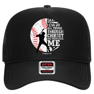 Gifts Baseball Players Teens Boy Christian Bible Verse High Crown Mesh Back Trucker Hat