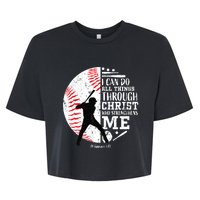 Gifts Baseball Players Teens Boy Christian Bible Verse Bella+Canvas Jersey Crop Tee