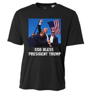 God Bless President Trump 2024 Patriot Cooling Performance Crew T-Shirt