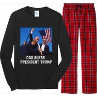 God Bless President Trump 2024 Patriot Long Sleeve Pajama Set