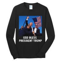 God Bless President Trump 2024 Patriot Tall Long Sleeve T-Shirt