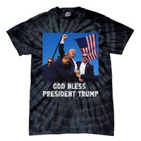 God Bless President Trump 2024 Patriot Tie-Dye T-Shirt