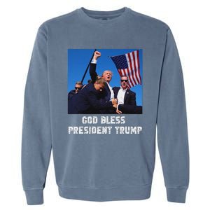 God Bless President Trump 2024 Patriot Garment-Dyed Sweatshirt