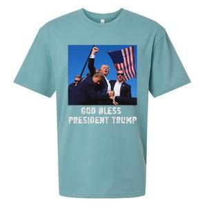 God Bless President Trump 2024 Patriot Sueded Cloud Jersey T-Shirt