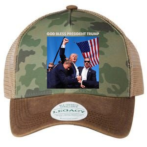 God Bless President Trump Shooting At Donald Trump Rally 2024 Legacy Tie Dye Trucker Hat