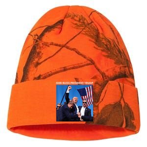 God Bless President Trump Shooting At Donald Trump Rally 2024 Kati Licensed 12" Camo Beanie