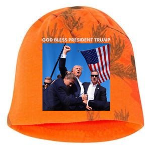 God Bless President Trump Shooting At Donald Trump Rally 2024 Kati - Camo Knit Beanie