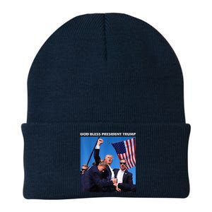 God Bless President Trump Shooting At Donald Trump Rally 2024 Knit Cap Winter Beanie