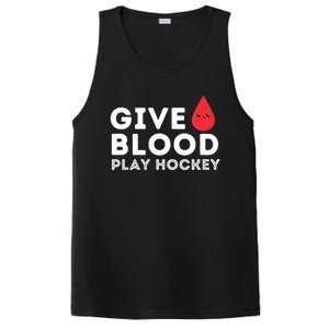 Give Blood Play Hockey Funny Ice Hockey Player Gift Meaningful Gift PosiCharge Competitor Tank