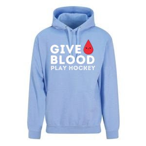 Give Blood Play Hockey Funny Ice Hockey Player Gift Meaningful Gift Unisex Surf Hoodie