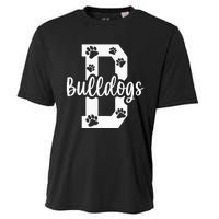 Go Bulldogs Pawprint School Mascot Spirit Football Cooling Performance Crew T-Shirt