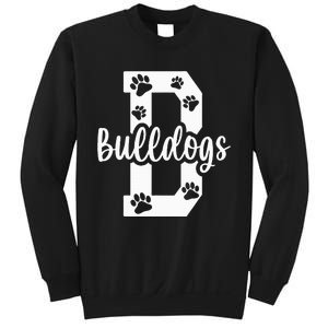 Go Bulldogs Pawprint School Mascot Spirit Football Sweatshirt