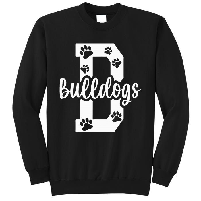 Go Bulldogs Pawprint School Mascot Spirit Football Sweatshirt