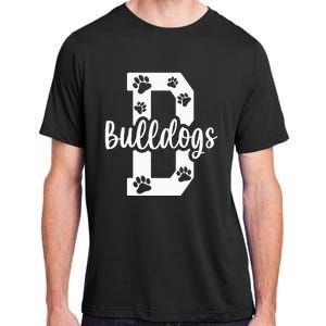 Go Bulldogs Pawprint School Mascot Spirit Football Adult ChromaSoft Performance T-Shirt