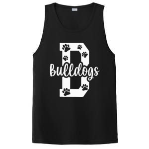 Go Bulldogs Pawprint School Mascot Spirit Football PosiCharge Competitor Tank