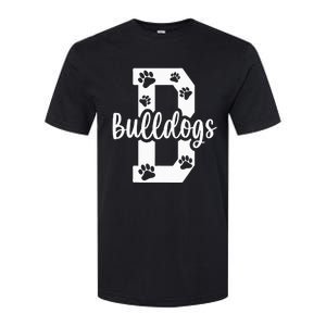 Go Bulldogs Pawprint School Mascot Spirit Football Softstyle CVC T-Shirt