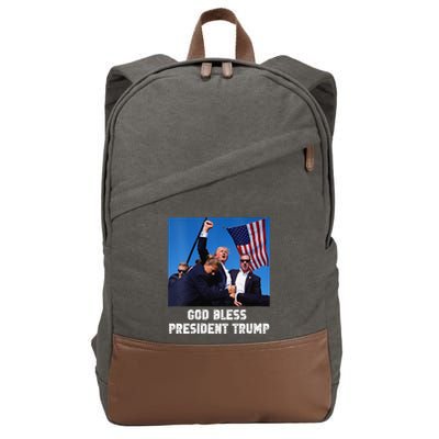 God Bless President Trump Donald Trump 2024 Cotton Canvas Backpack