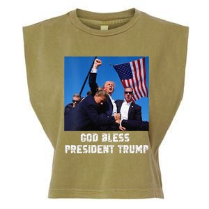 God Bless President Trump Donald Trump 2024 Garment-Dyed Women's Muscle Tee