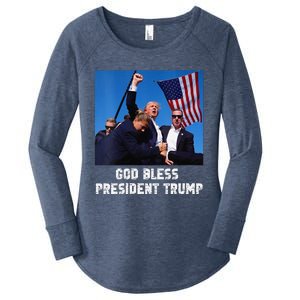 God Bless President Trump Donald Trump 2024 Women's Perfect Tri Tunic Long Sleeve Shirt