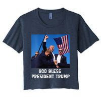 God Bless President Trump Donald Trump 2024 Women's Crop Top Tee