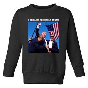 God Bless President Trump Shooting At Donald Trump Rally Toddler Sweatshirt