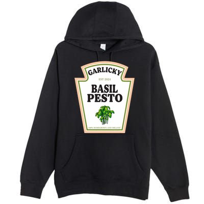 Garlicky Basil Pesto Condiment Costume Party Matching Premium Pullover Hoodie