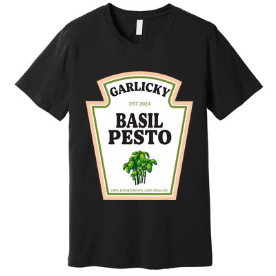 Garlicky Basil Pesto Condiment Costume Party Matching Premium T-Shirt