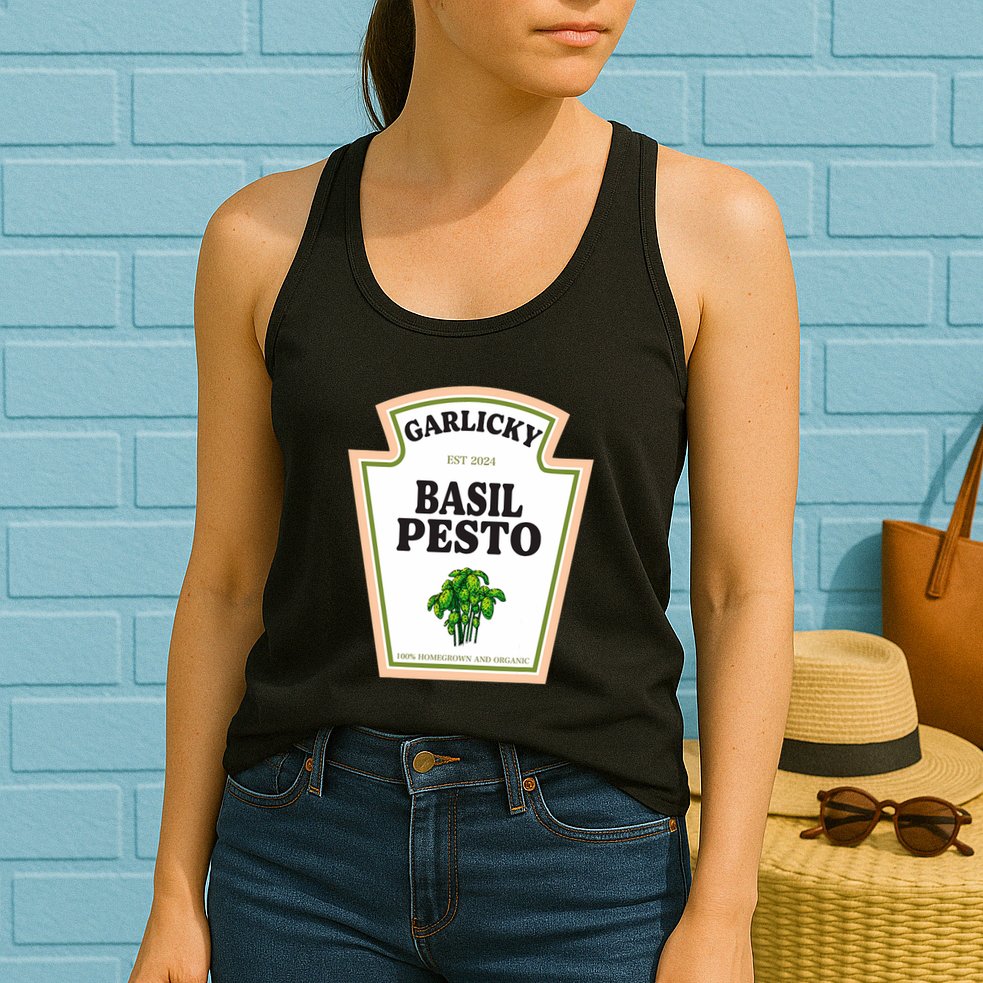 Garlicky Basil Pesto Condiment Costume Party Matching Womens Tank Top