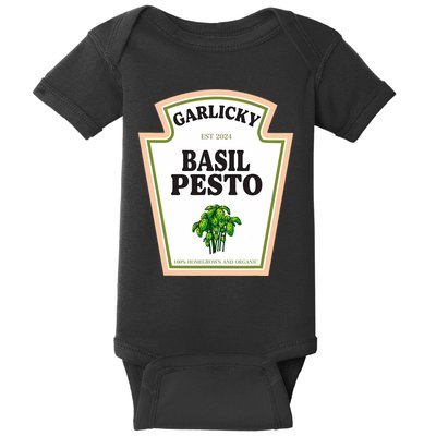 Garlicky Basil Pesto Condiment Costume Party Matching Baby Bodysuit