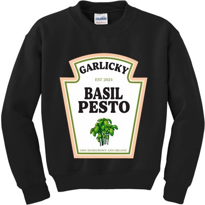 Garlicky Basil Pesto Condiment Costume Party Matching Kids Sweatshirt