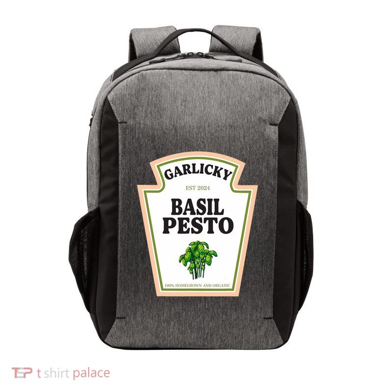 Garlicky Basil Pesto Condiment Costume Party Matching Vector Backpack